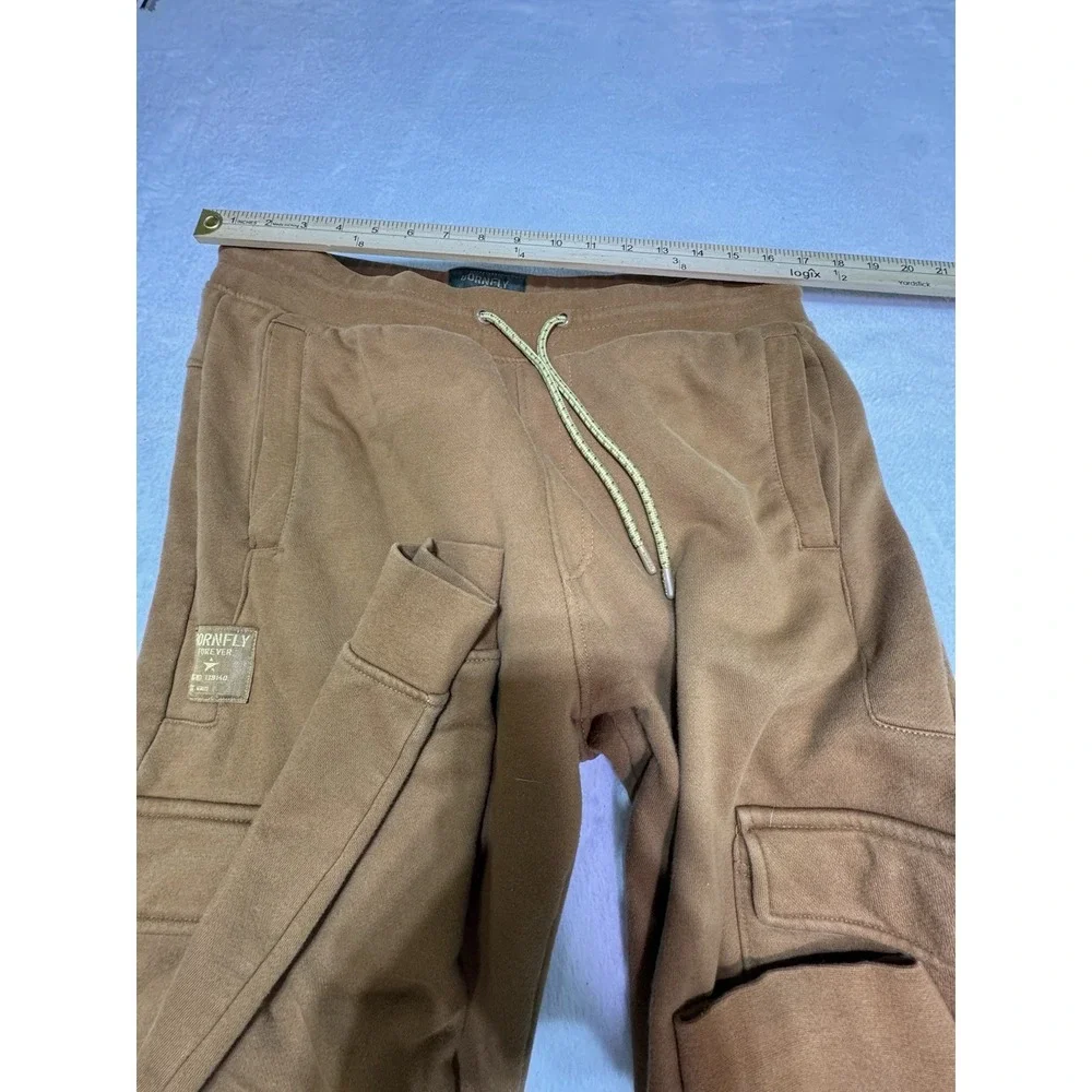 Born Fly Men's Mustard Yellow Sweatpants Size Large Cargo Pants Embroidered  Y2K